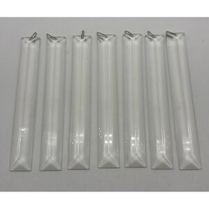 Lead Crystal Vintage Heavy Triangular 8" Chandelier Drop Prisms Lot of (7) READ